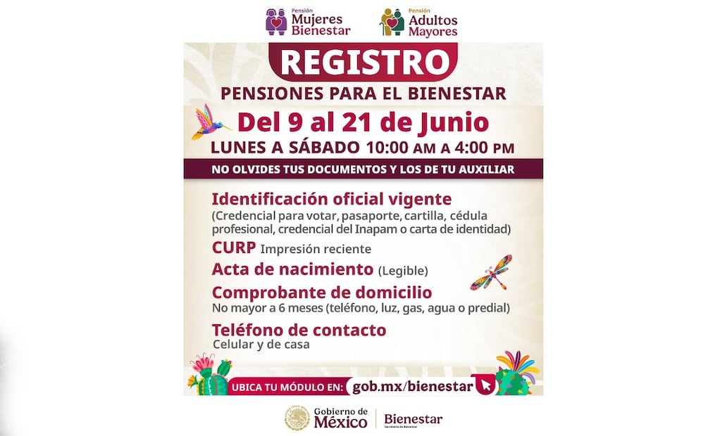 Documentos para el registro de la Pensión del Bienestar. (Foto: X de Ariadana Montiel)