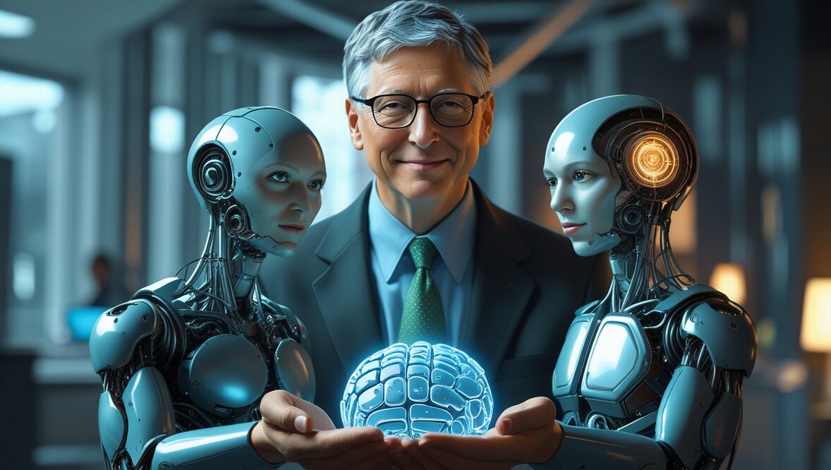 Bill Gates insiste en que la empatía humana, el pensamiento crítico y la ciencia seguirán siendo insustituibles en la era de la inteligencia artificial (Foto: IA)