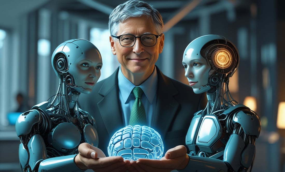 Bill Gates insiste en que la empatía humana, el pensamiento crítico y la ciencia seguirán siendo insustituibles en la era de la inteligencia artificial (Foto: IA)