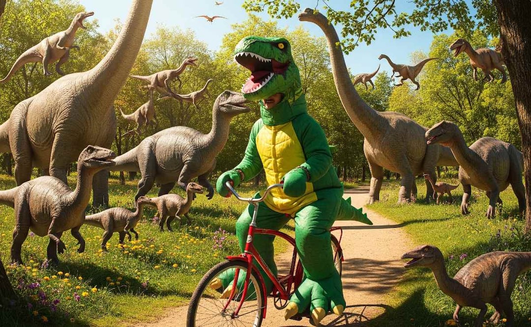 Dino-Rodada en CDMX: disfruta una aventura jurásica. (Foto: Creada con IA)