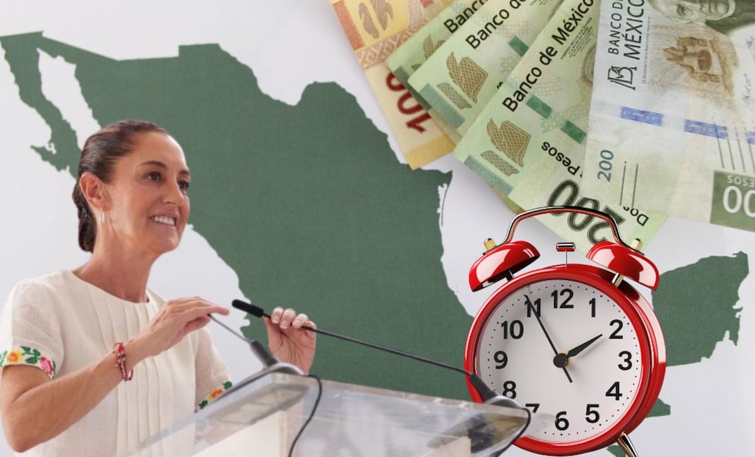 Sheinbaum anuncia reducción de jornada a 40 horas y alza del salario mínimo para 2026 en todo México. (Foto: Canva)
