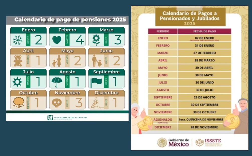 Calendario de pago de pensiones en México. (Foto: Captura de pantalla)