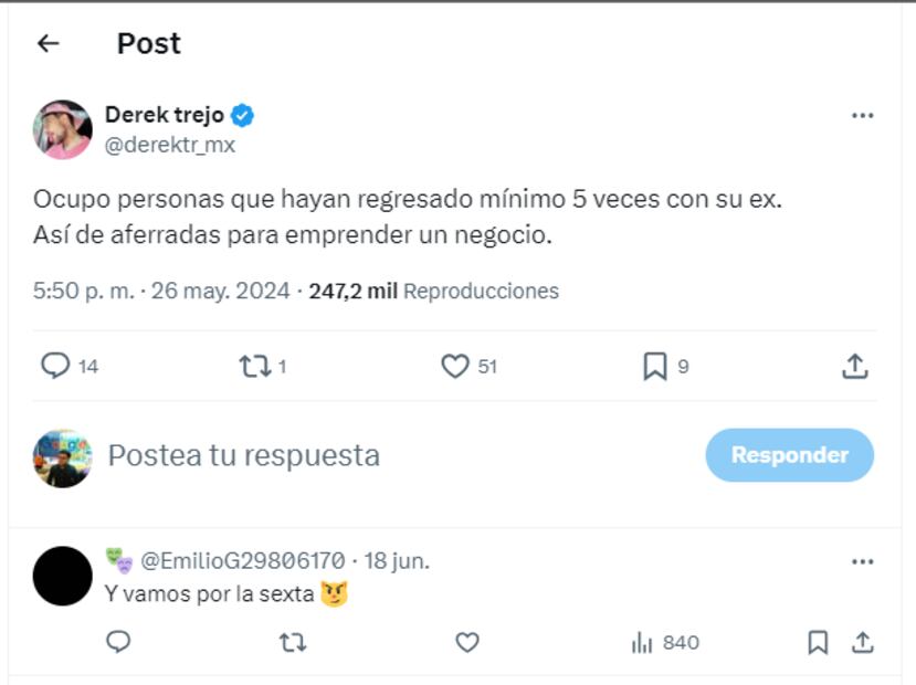 Mensaje antes del fallecimiento de la madre de Derek Trejo. (Foto: Redes sociales)
