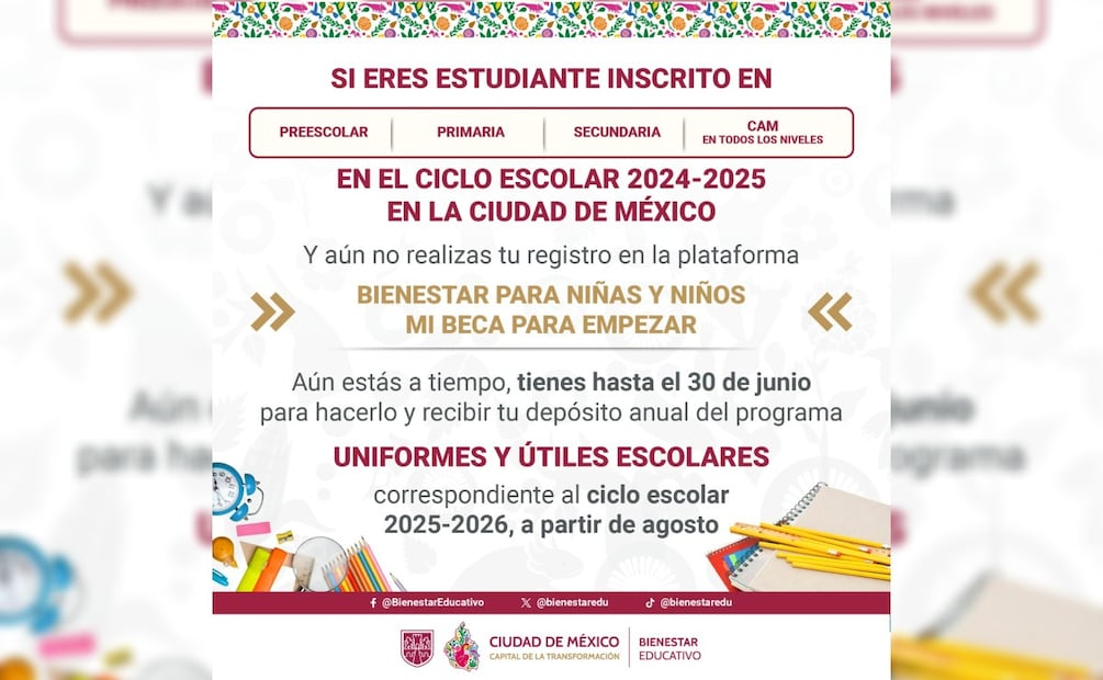 Mi Beca para Empezar 2025 (Foto: Captura de pantalla: X BienestarEdu)