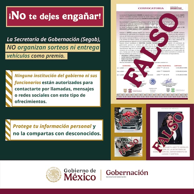 Comunicado de la SEGOB. (Foto: Redes sociales)
