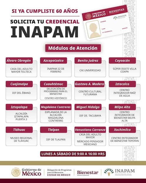 Módulos INAPAM. (Foto: X de la Secretarái del Bienestar)