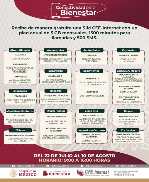 Puntos para recoger el chip de la CFE. (Foto: Redes sociales)