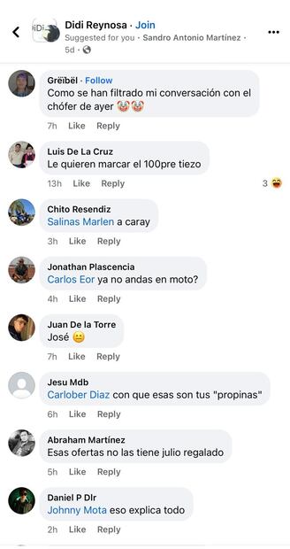 Conductor de DiDi en el escándalo, por chat filtrado. (Foto: Redes sociales)