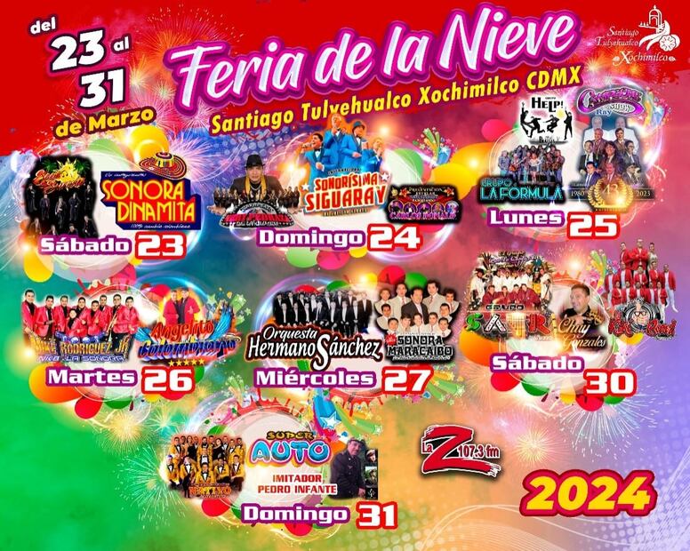 Saca tus mejores pasos, porque habrá una variedad de artistas en la Feria de la nieve. (Foto: Redes sociales)