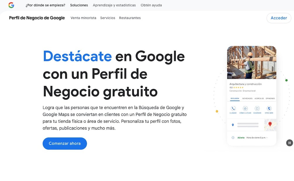 ¿Cómo hacer para que mi Negocio aparezca en Google Maps gratis? (Foto: Sitio web de Google)