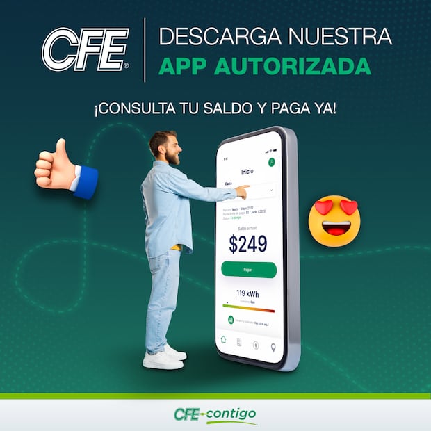 APP CFE. (Foto: X de la CFE)