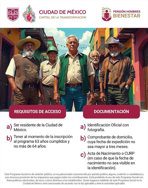 Requisitos Pensión Hombres Bienestar. (Foto: Redes sociales)