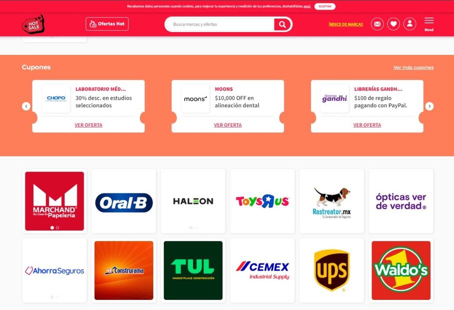 Cupones del Hot Sale. (Foto: Captura de pantalla)