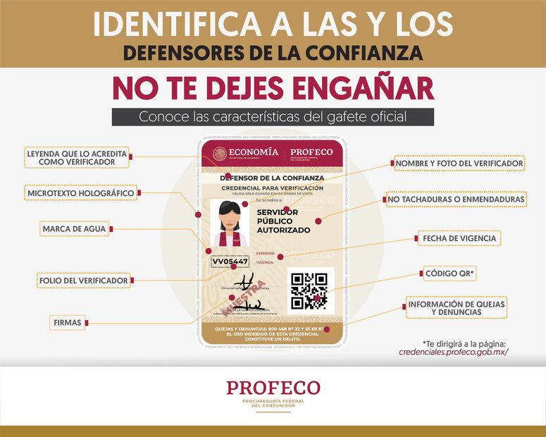 Gafete oficial Profeco. (Foto: Redes sociales)