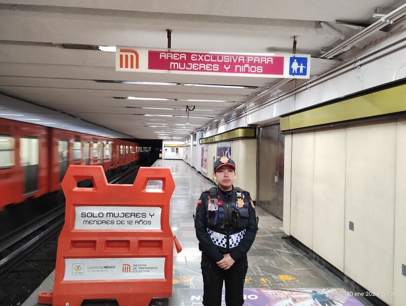 En todas las Líneas del Metro debe haber policías  vigilando que se respeten las zonas exclusivas. (Foto: Redes sociales)