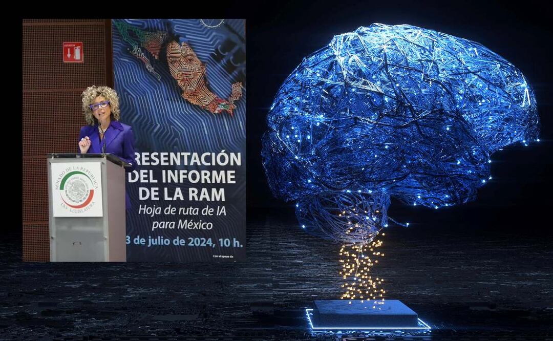 Alejandra Lagunes muestra resultados de la Alianza Nacional de la Inteligencia Artificial. (Foto: DeDinero y redes sociales)