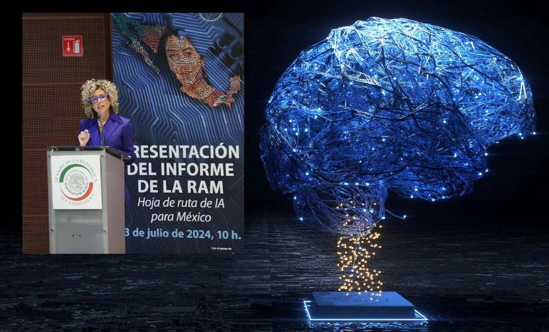 Alejandra Lagunes muestra resultados de la Alianza Nacional de la Inteligencia Artificial. (Foto: DeDinero y redes sociales)