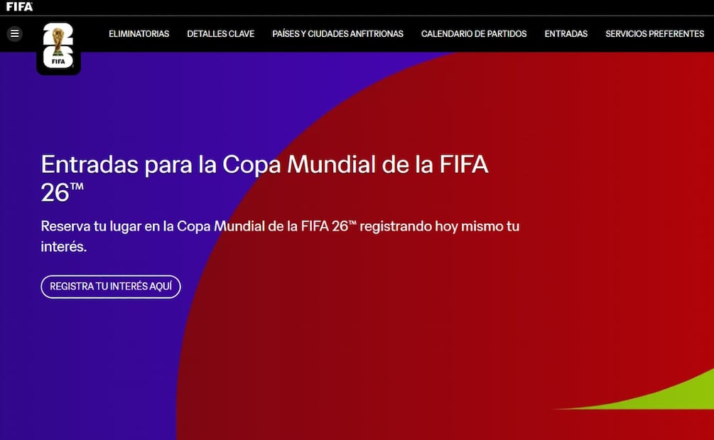 Registro para los boletos del Mundial 2026. (Foto: Captura de pantalla)