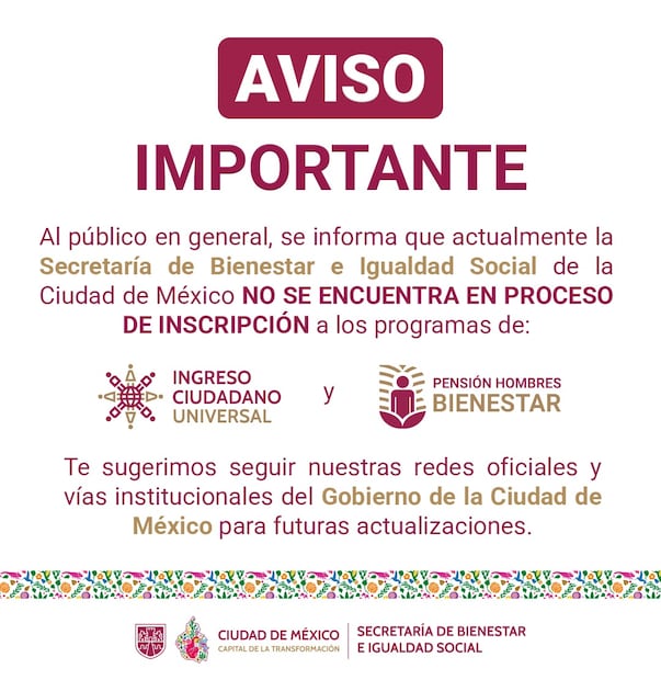 Pensión Hombres Bienestar. (Foto: X de la Sebien)