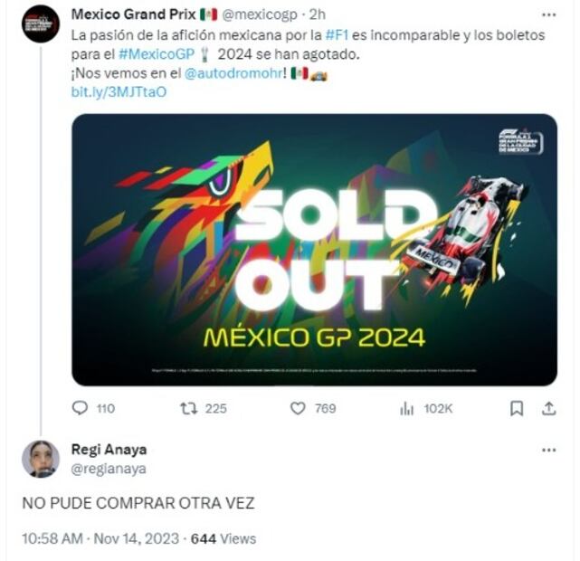 Mediante sus cuentas de X, los fans postearon su decepción por no conseguir boletos. (Foto: Redes Sociales)