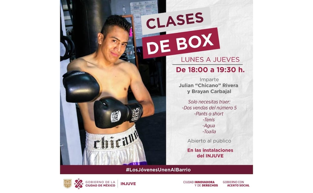 Injuve ofrece en CDMX clases gratuitas de box. (Foto: Captura de pantalla)