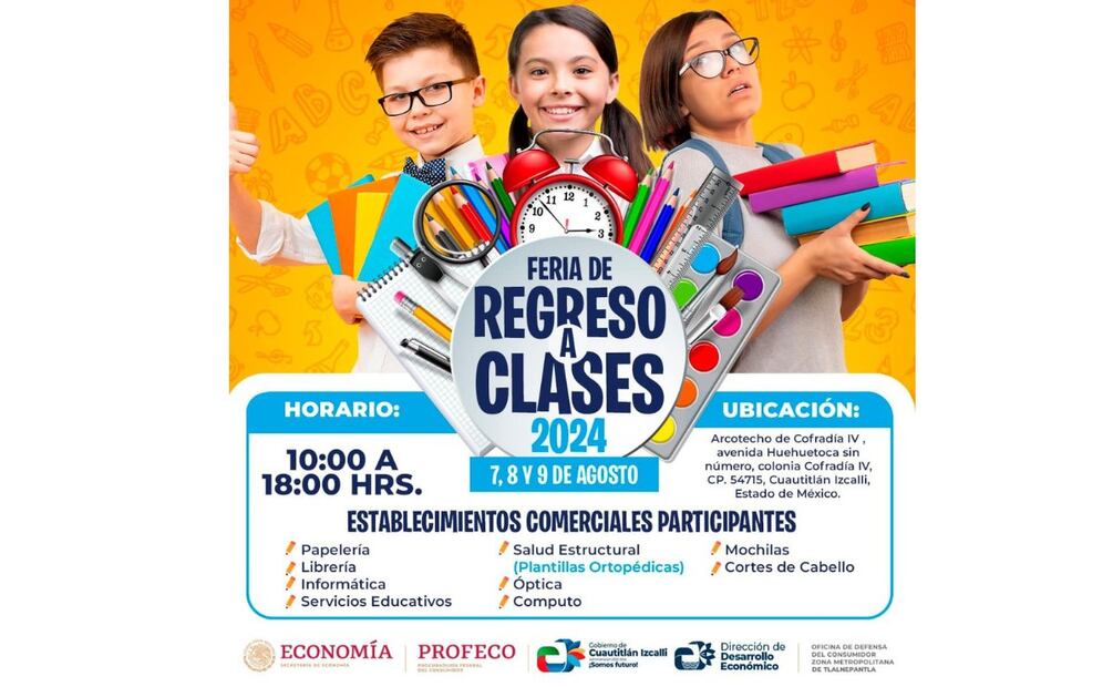 Feria de regreso a clases 2024 en Cuautitlán Izcalli. (Foto: Captura de pantalla)