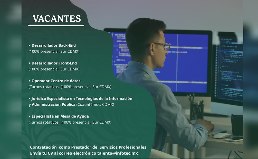 Oferta de empleo. (Foto: X del INFOTEC)