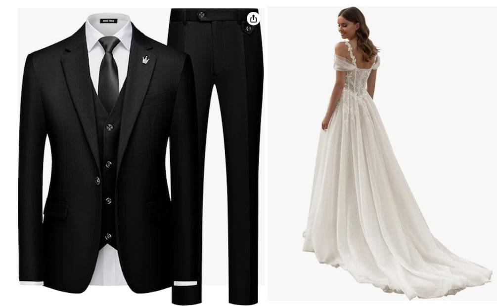 Compra tu vestido o traje de boda en Amazon: precios y envío express. (Foto: Captura de pantalla)