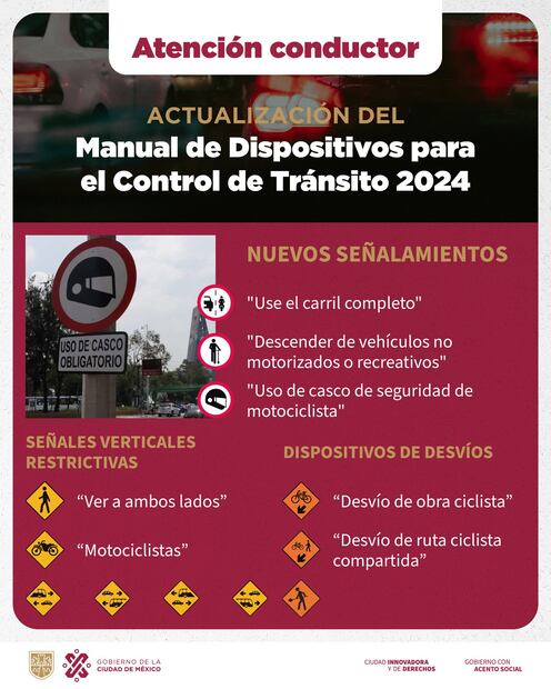 Estas con las nuevas señales que mencionó la Semovi. (Foto: Redes sociales)
