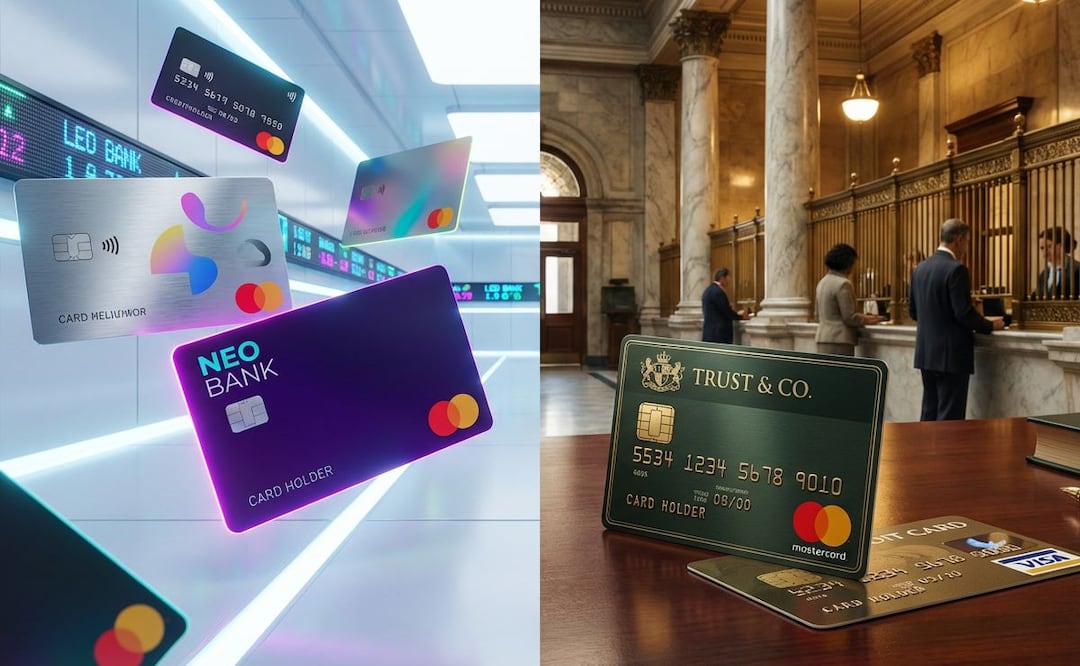 ¿Fintech o banco tradicional? La elección de tarjeta de crédito que puede cambiar tus finanzas. (Foto: Creada con IA)
