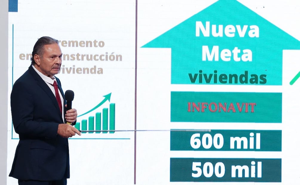 Octavio Oropeza en la conferencia de prensa de Sheinbaum. (Foto: Cuartoscuro)