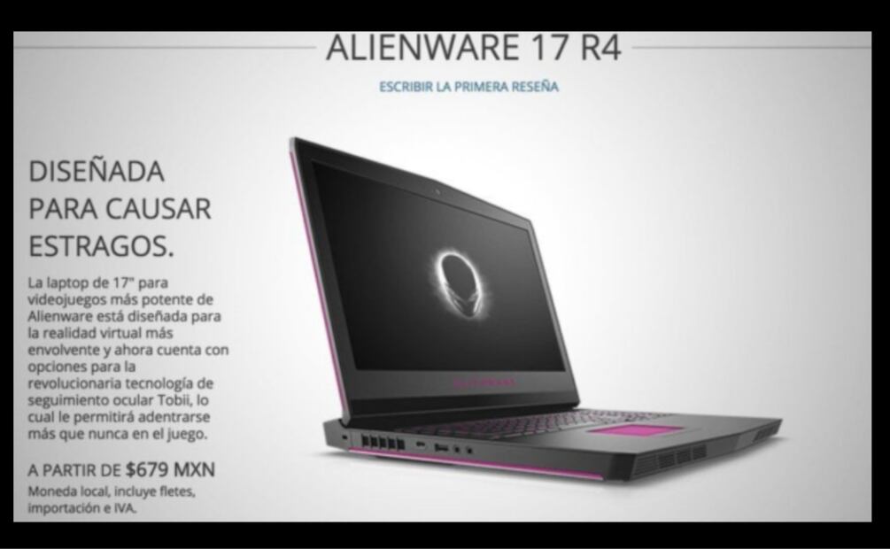Dell vende computadora en 679 pesos por un error en la publicación del precio (Foto: Captura de pantalla)