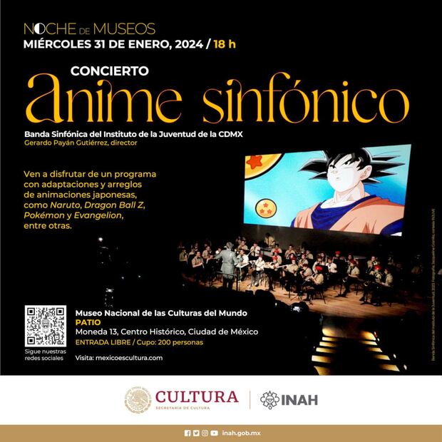 Detalles del concierto sinfónico de anime en CDMX. (Foto: Museo Nacional de las Culturas del Mundo)