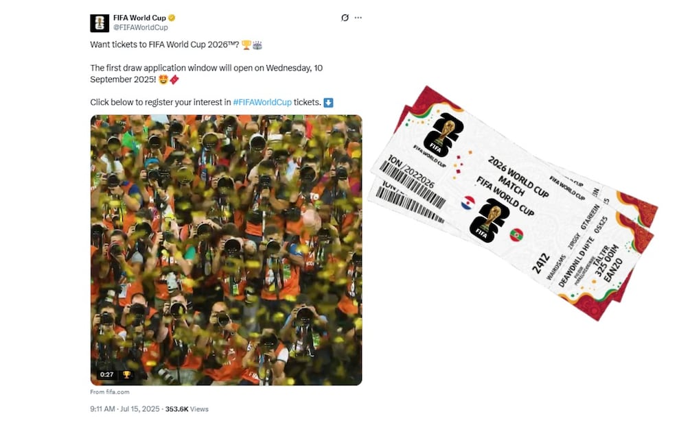 Anuncian fecha de boletos para el Mundial. (Foto: Captura de pantalla)