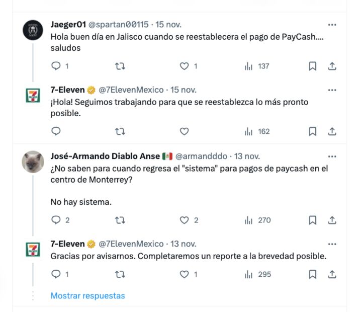 7-Eleven avisa que su sistema está en mantenimiento.