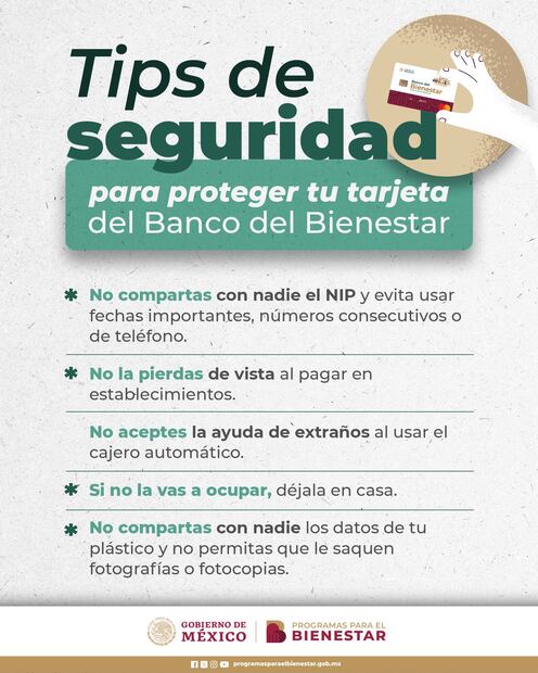 Tips  de seguridad Banco del Bienestar. (Foto: Redes sociales)