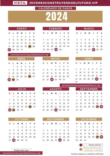 Calendario de pagos. (Foto: Redes sociales)