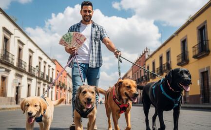 Caso real en México: Paseador de perros gana 60 mil pesos mensuales; esta es su jornada laboral