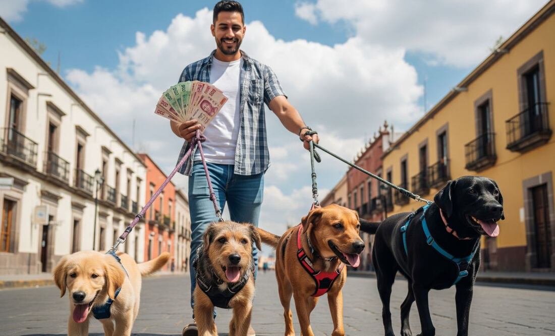 ¿Cuánto gana un paseador de perros al mes? (Foto: Creada con IA)