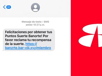 ¿Te llegó un supuesto mensaje de Banorte con una recompensa? Podría tratarse de un fraude