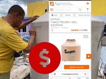 Precio del Rotoplas: Ponen nombres a tinacos en Quintana Roo por si se vuelan con Huracán Beryl