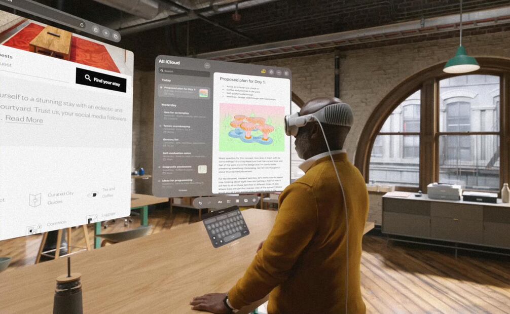 Este dispositivo permite observar aplicaciones como si estuvieran en el mundo real. (Foto: Apple)