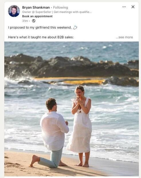 Esta fue la publicación de Bryan Shankman en su perfil de LinkedIn. (Foto: Captura de pantalla)