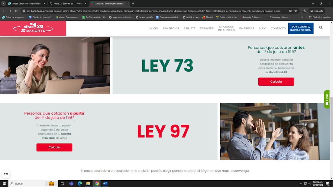Calculadora de afore XXI Banorte. (Foto: Captura de pantalla)