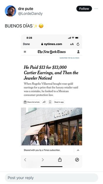 Caso Cartier se hace viral en el mundo.