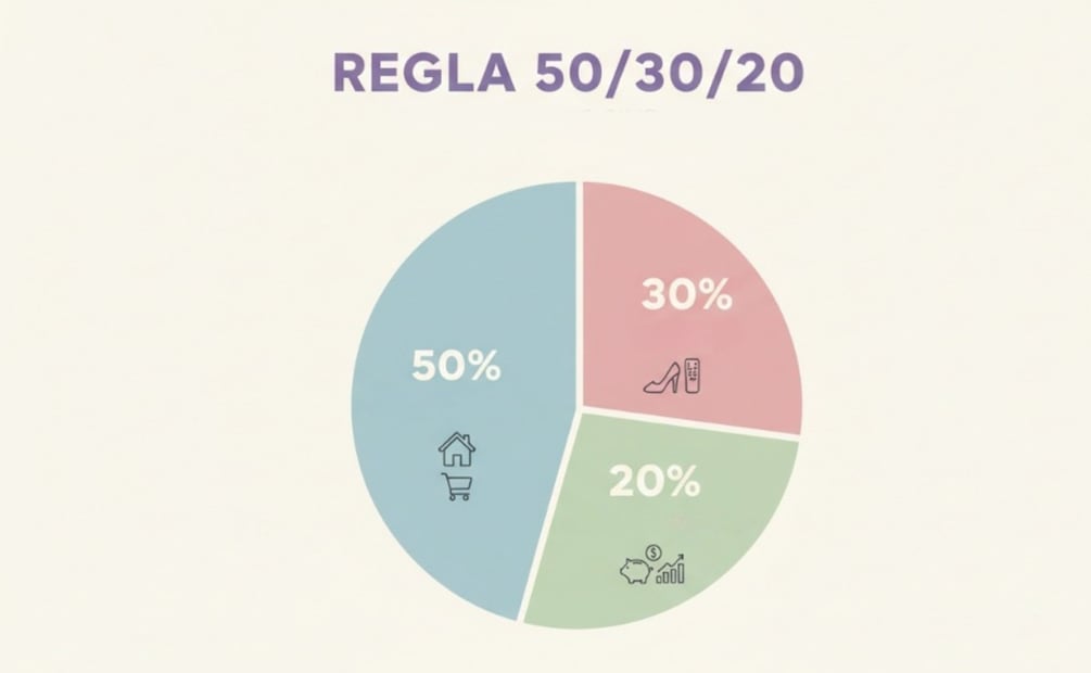 Adiós al "no tengo dinero", conoce la regla 50/30/20: el método de 3 pasos para dejar de vivir al día. (Foto: Creada con IA)