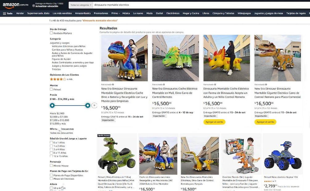 En Amazon es posible comprar estos vehículos. (Foto: Captura de pantalla)