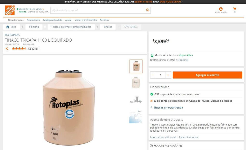 ¿Qué precio tiene el Rotoplas de 1100 litros? (Foto: Redes sociales)
