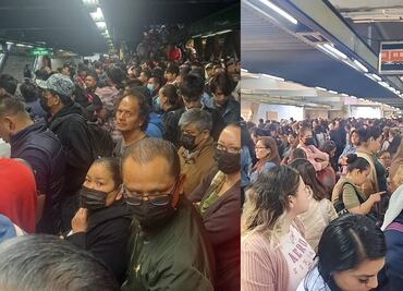 Andenes saturados y líneas sin trenes: Así amanece el Metro de la CDMX