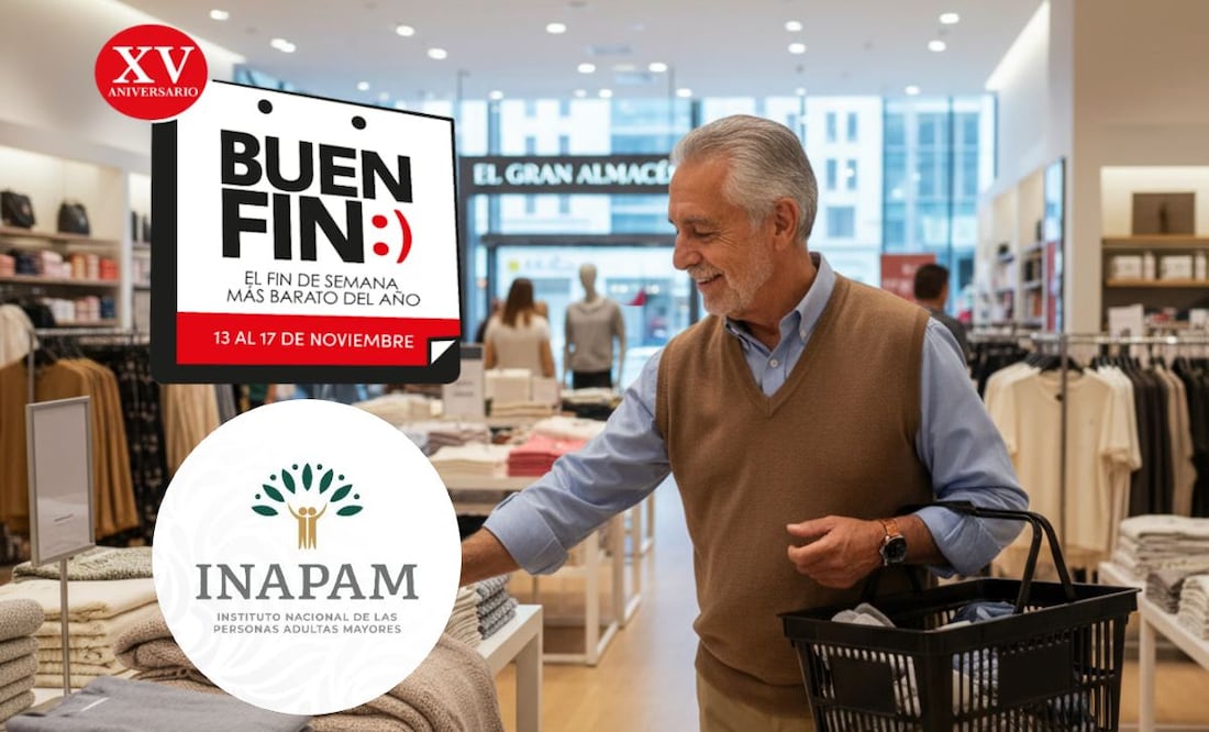 Adultos mayores podrán aprovechar el Buen Fin 2025 con su credencial INAPAM, pero sin ofertas nuevas. (Foto: Creada con IA)
